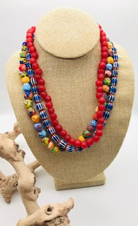 Ghanaian Glass Statement Necklace