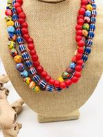 Ghanaian Glass Statement Necklace