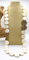 Long African Bone and Brass Statement Necklace